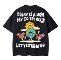 Today Is A New Day Oversized Tee – Black